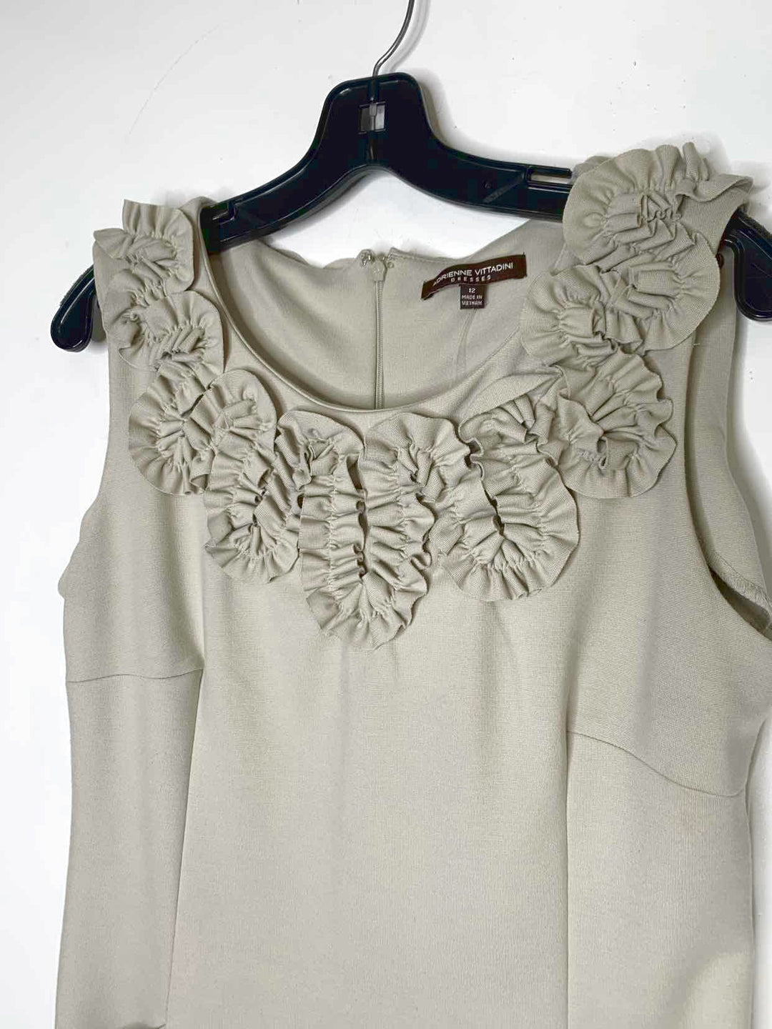 Women Size 12 Adrienne Vittadini Beige sleeveless dress