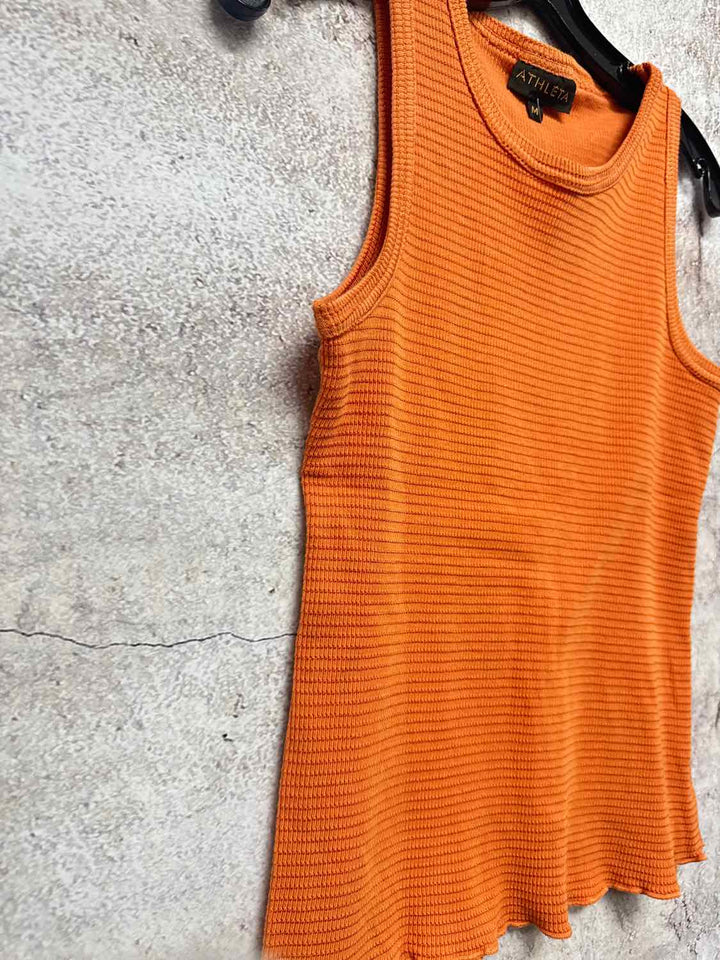 Athleta Size M Orange Scrolled sleeveless