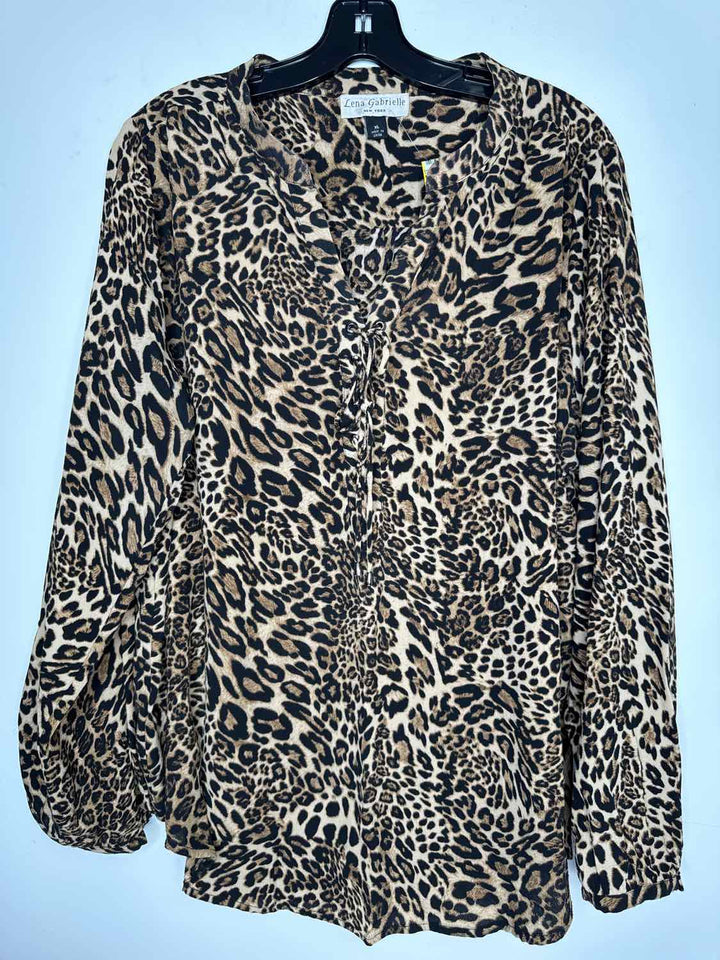 Lena Gabrielle Women Size XL Animal Print long sleeve top