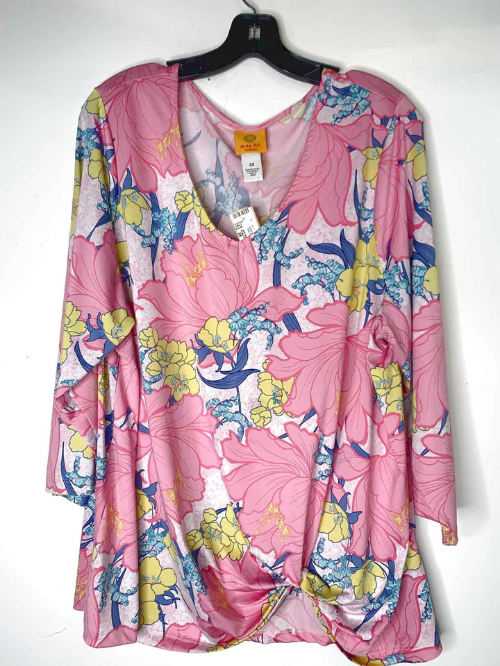 Ruby Rd. Women Size 2X Pink short sleeve top