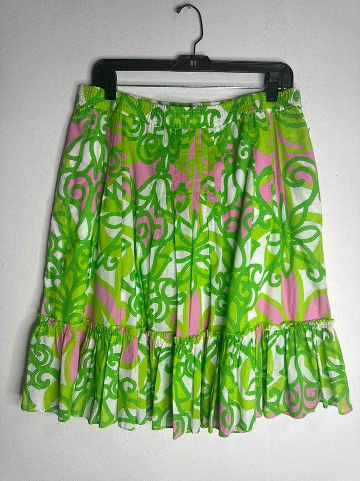 Lilly Pulitzer Size M Green Floral knee length skirt