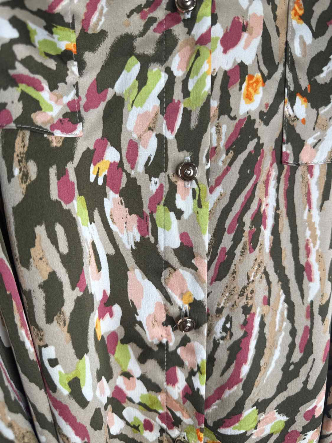 Chicos Size 2 Multi-Color Belted long sleeve dress