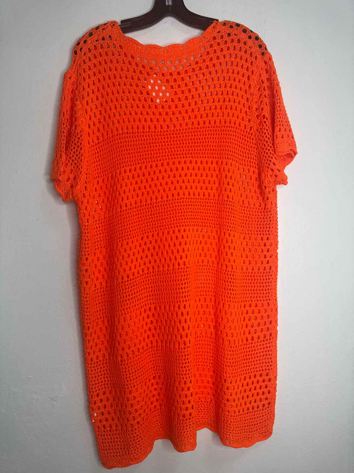 Size XL Orange Crochet cover-Up