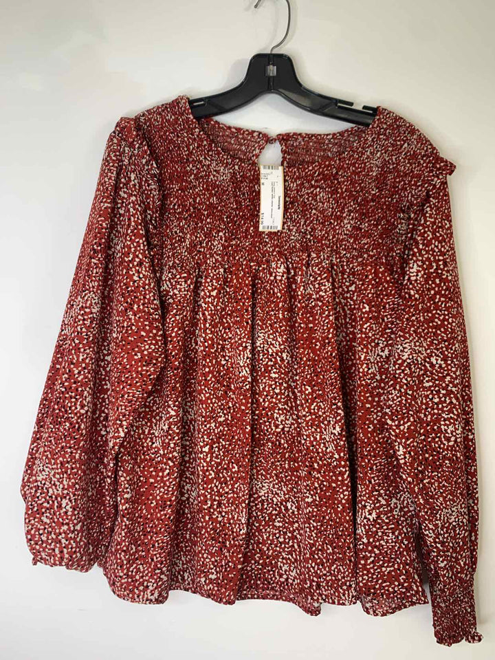 Women Size M rust long sleeve top