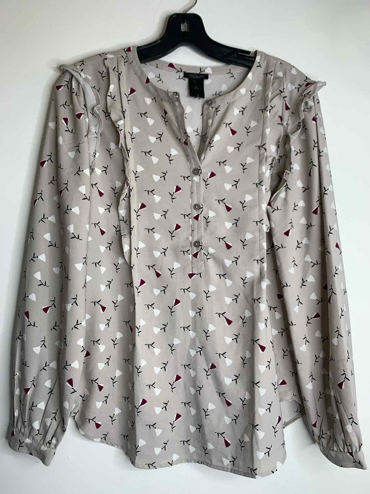 Ann Taylor Women Size M taupe long sleeve top