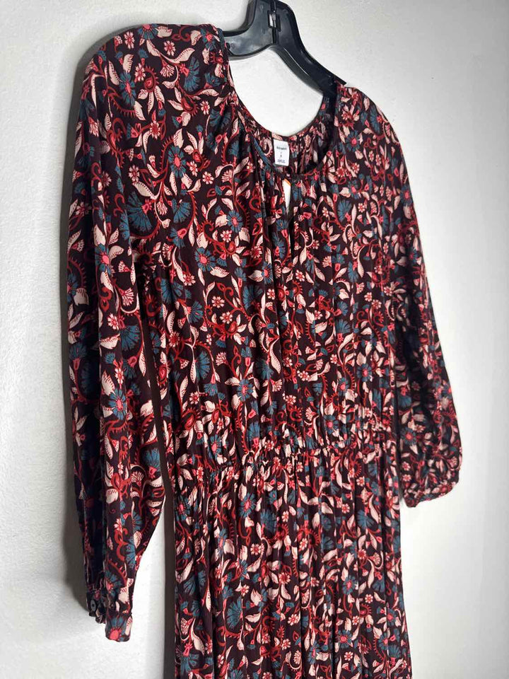 Old Navy Size S Red Floral long sleeve dress