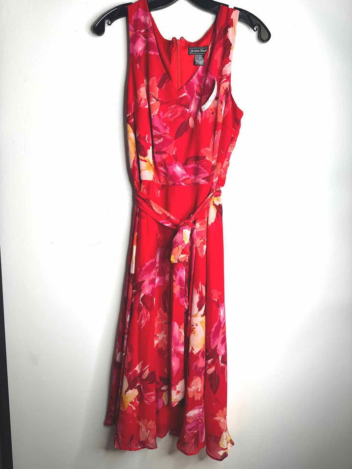 Women Size 14 Jessica Howard Red sleeveless dress