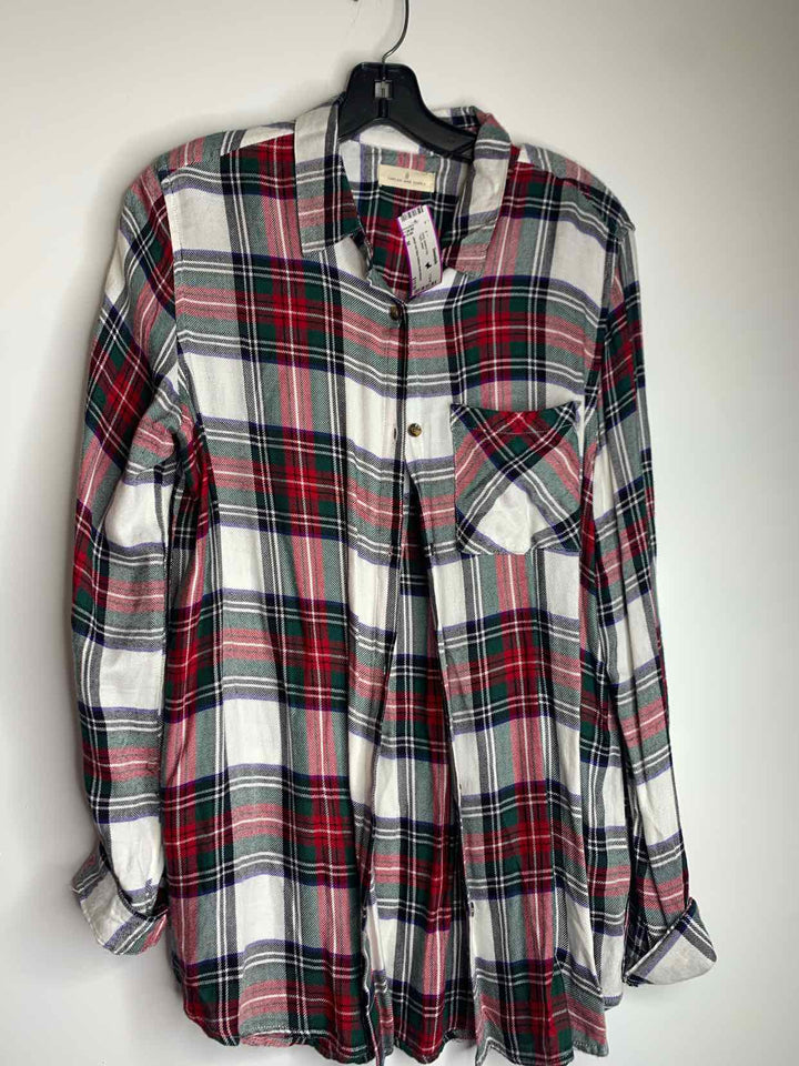 Women Size M plaid long sleeve top