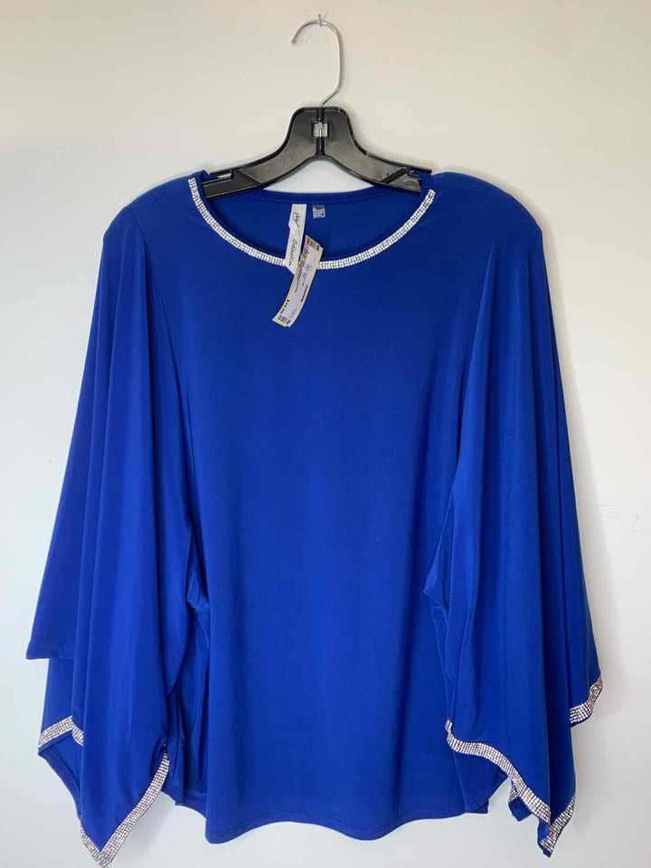 NY Collection Women Size PS Blue long sleeve top