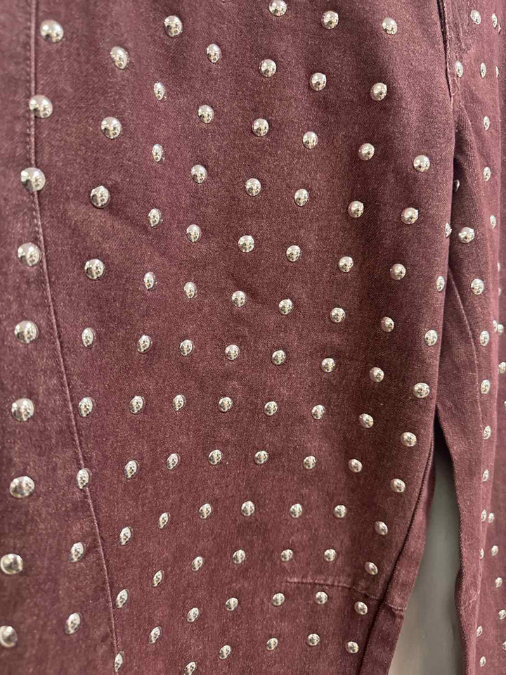K/ZN Size 30 Burgundy NWT Silver Hardware Jeans