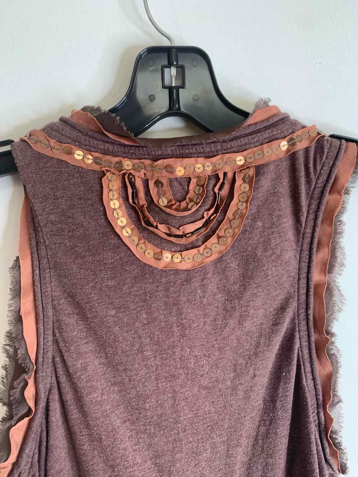 Deletta Women Size S Brown sleeveless