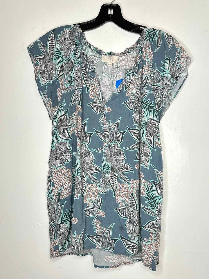 Loft Women Size 14 Teal short sleeve top