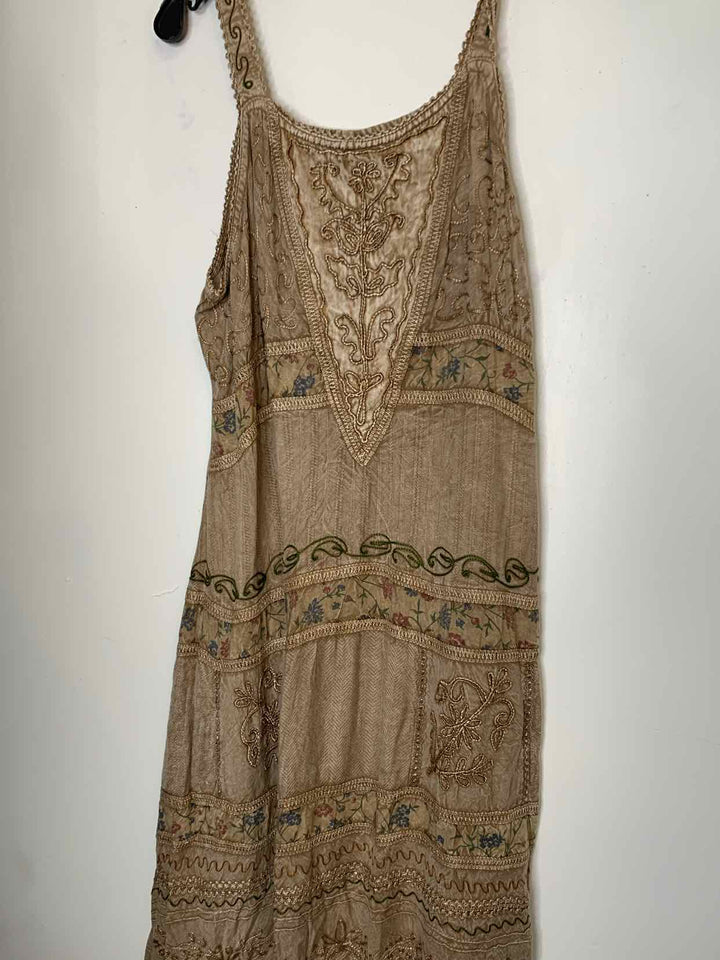 Women Size L Magic Brown sleeveless dress