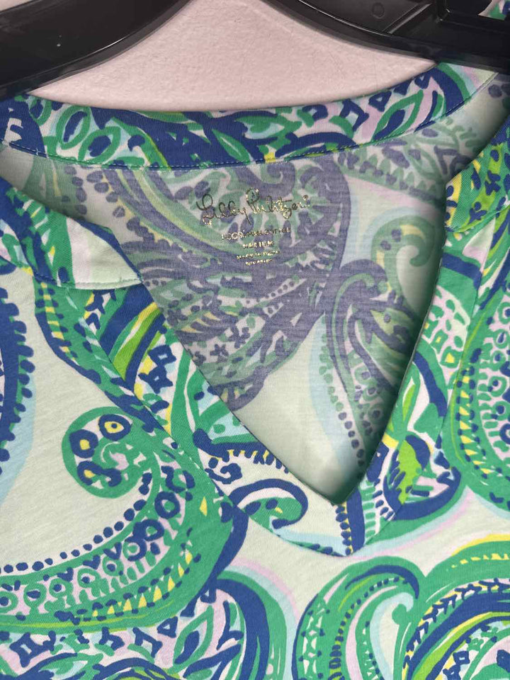 Lilly Pulitzer Size M Green Paisley 3/4 sleeve dress