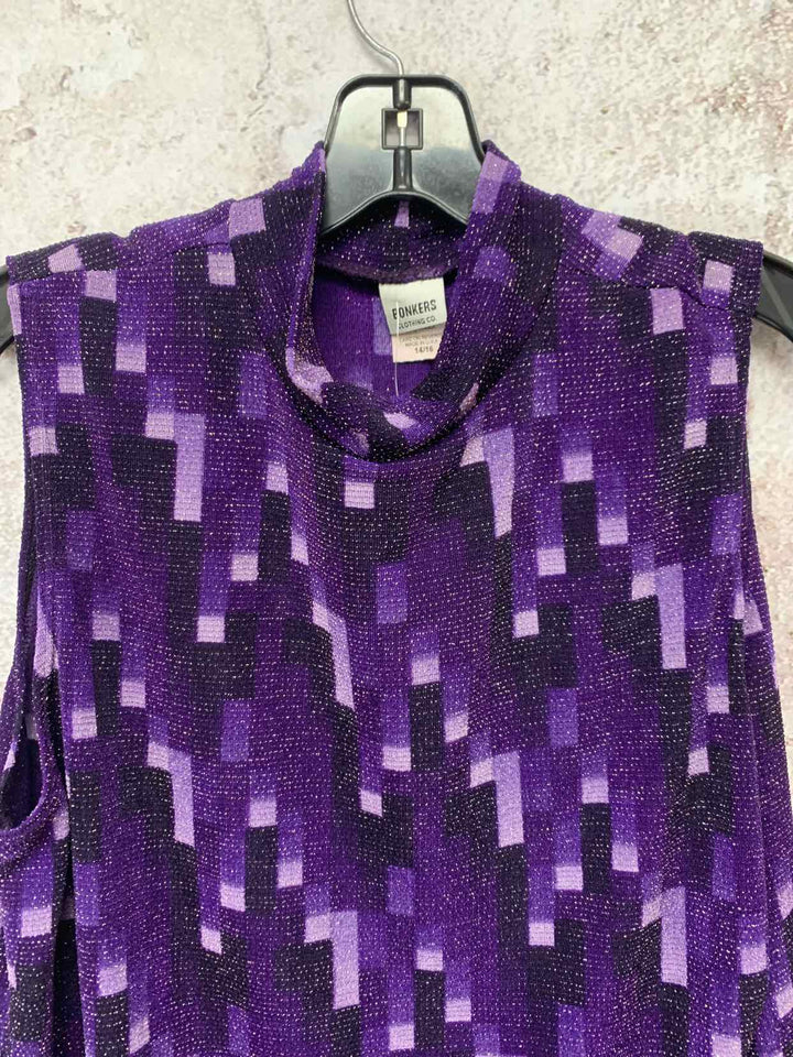 Bonkers Size 14 Purple short sleeve top