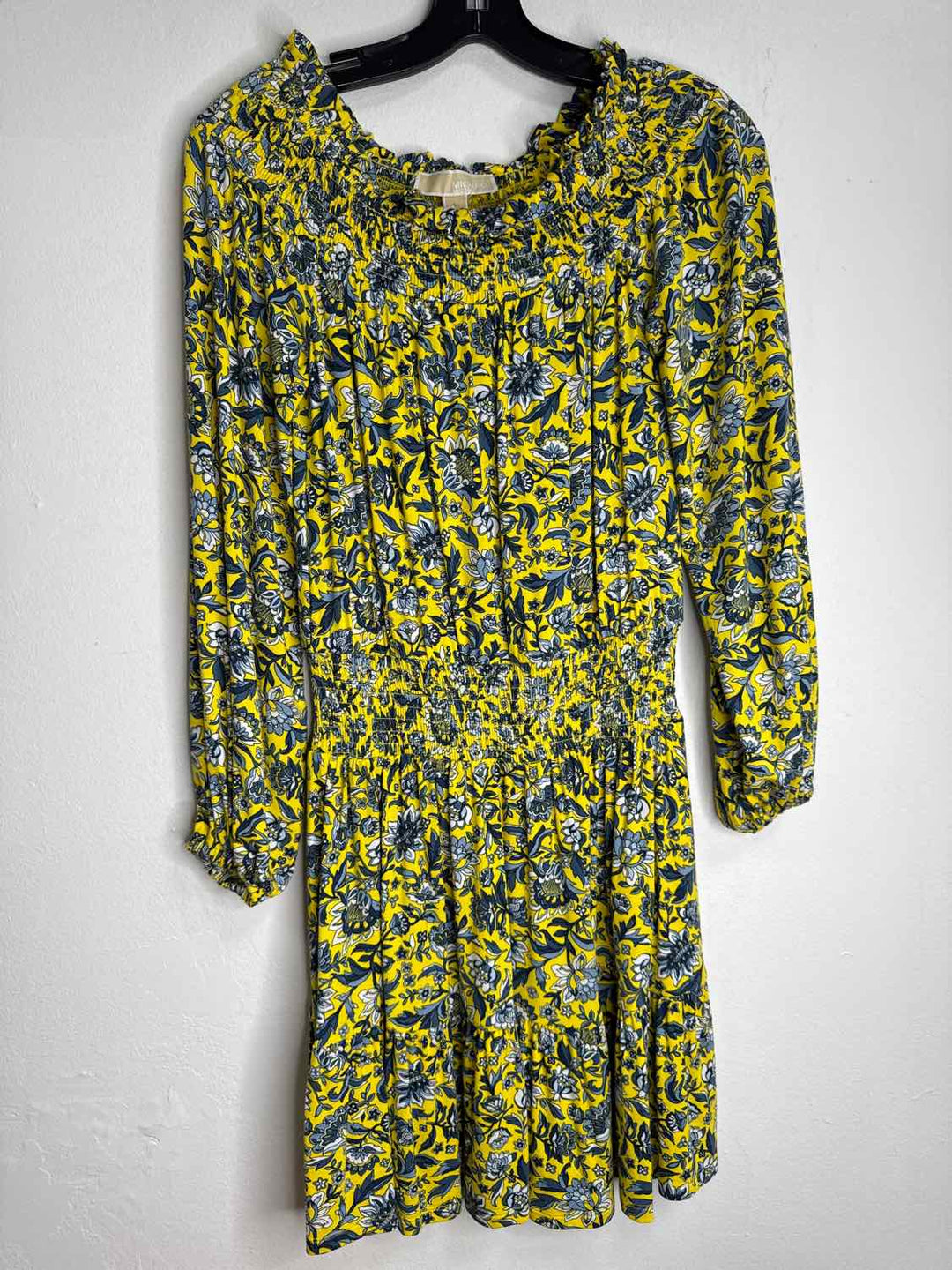 Michael Kors Size XS Yellow Gray long sleeve dress