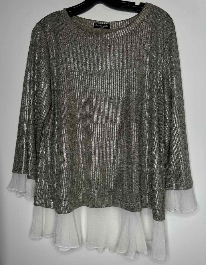 Cha Cha vente Women Size XL Metallic long sleeve top