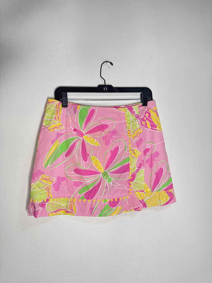 Lilly Pulitzer Size 8 Pink Embroidered mini skirt