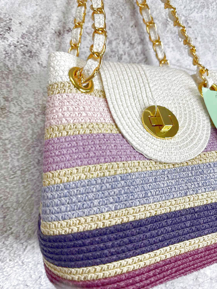 Striped shoulder bag