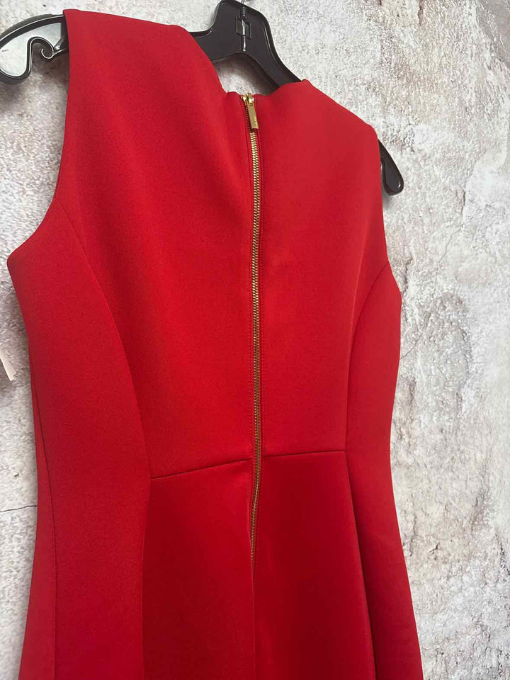 Women Size 6 Calvin Klein Red sleeveless dress