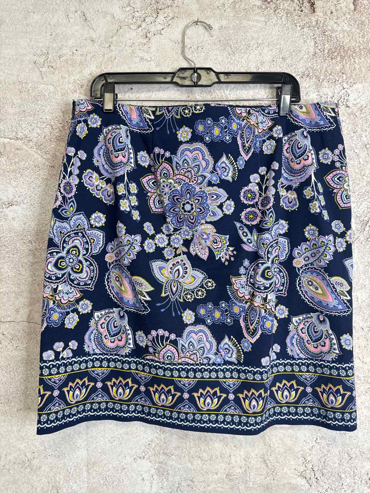 Talbots Size 14 Blue knee length skirt