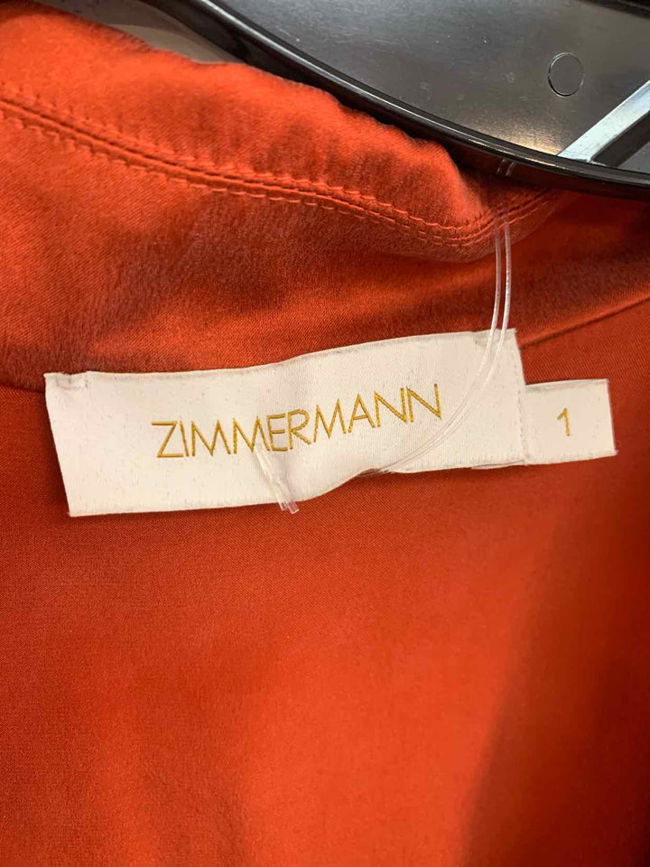 Zimmermann Size 1 Rust long sleeve dress
