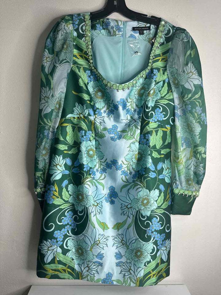 Boston Proper Size 12 Green formal dress