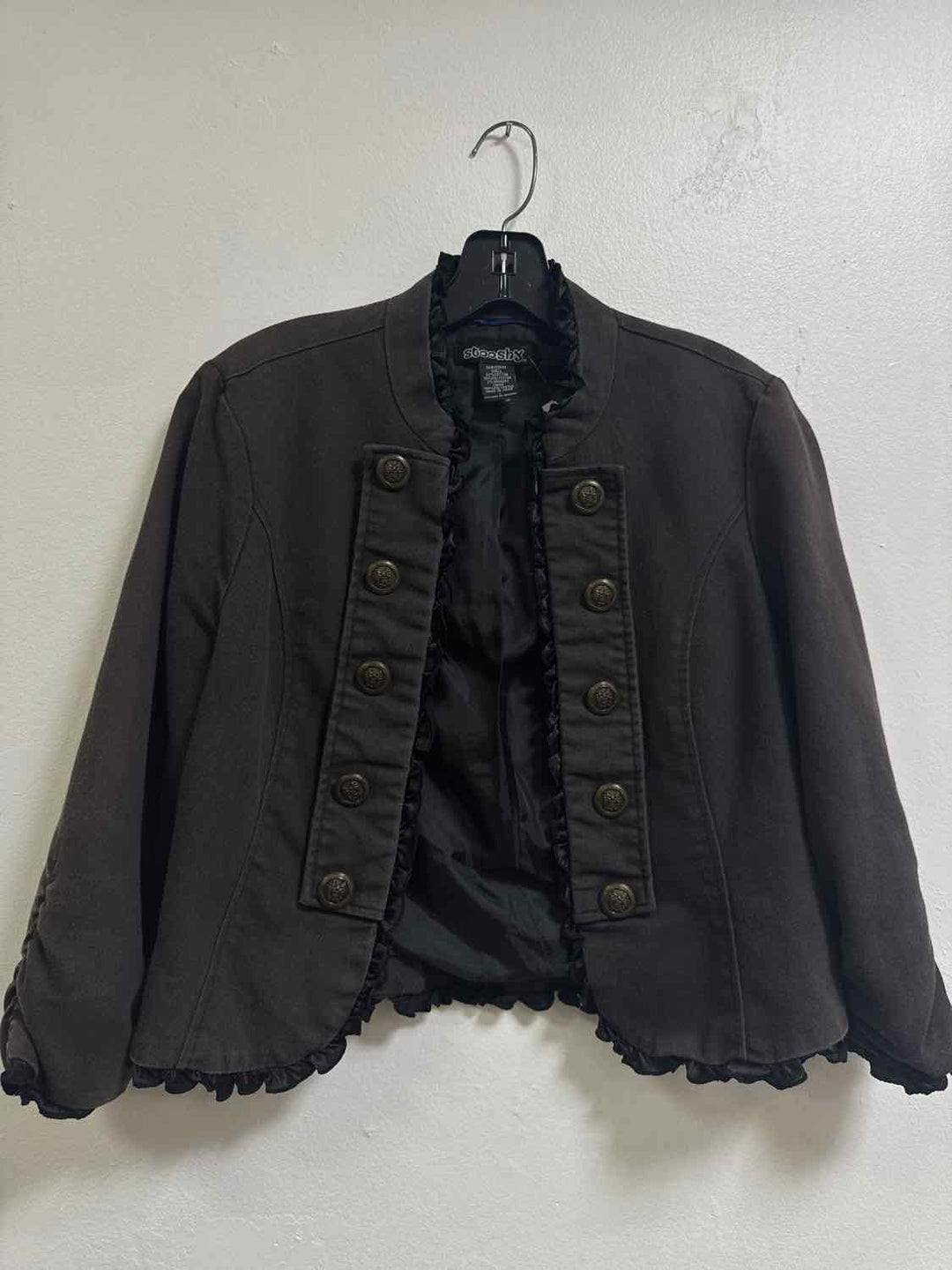 Stooshy Size L Brown 3/4 button down blazer