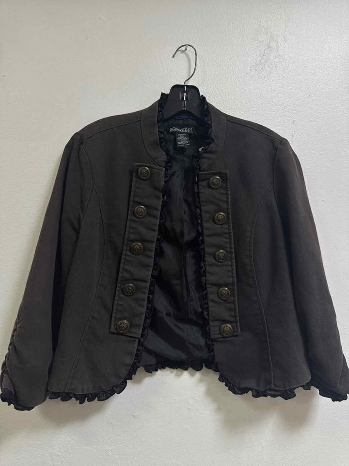 Stooshy Size L Brown 3/4 button down blazer