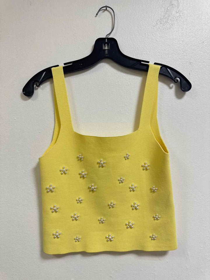 Zara Size S Yellow Beaded tank top