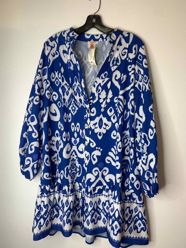 Women Size M Sunday Up Blue long sleeve dress