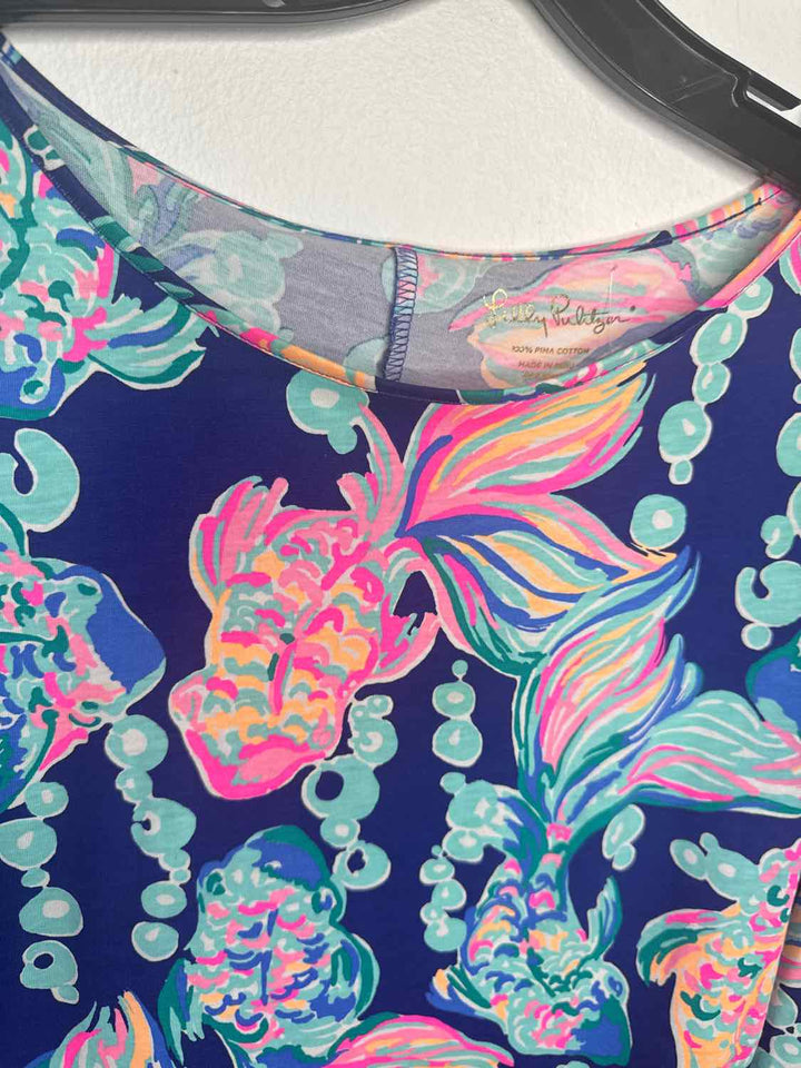 Lilly Pulitzer Size M Blue Fish long sleeve dress