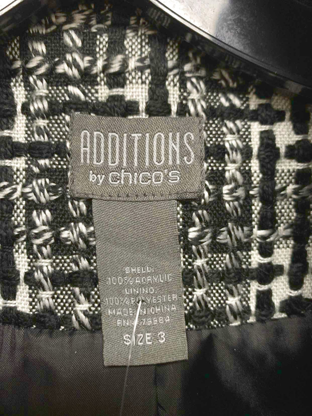 Chicos Size 3 Black jacket