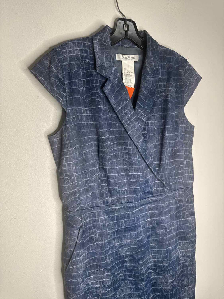 Max Mara Size 12 Blue Gray sleeveless dress