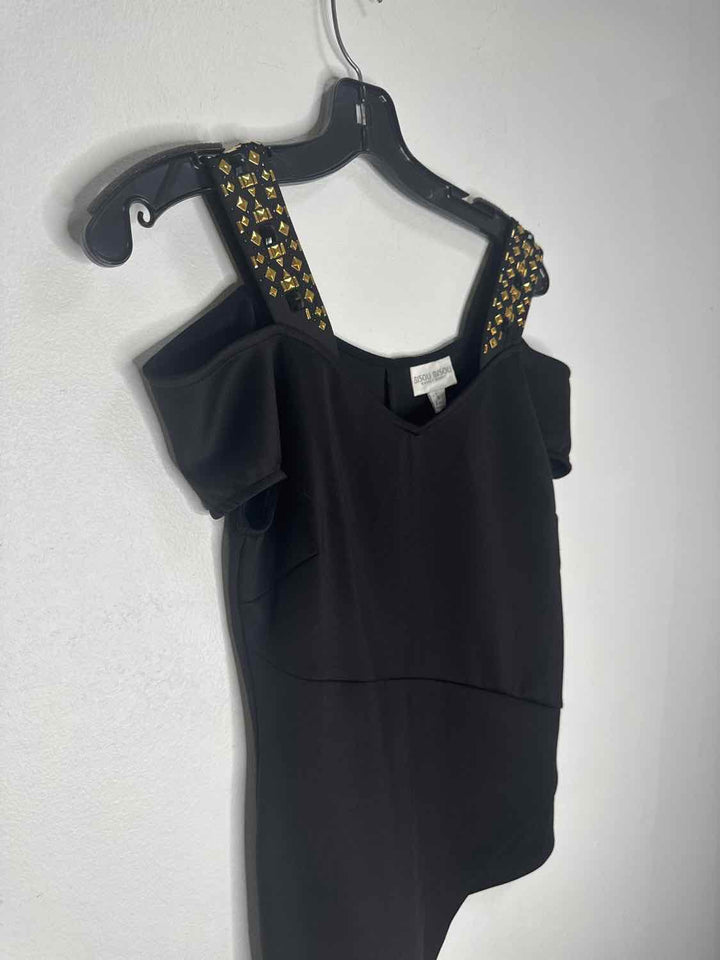 Bisou Biou Size S Black Jeweled short sleeve top