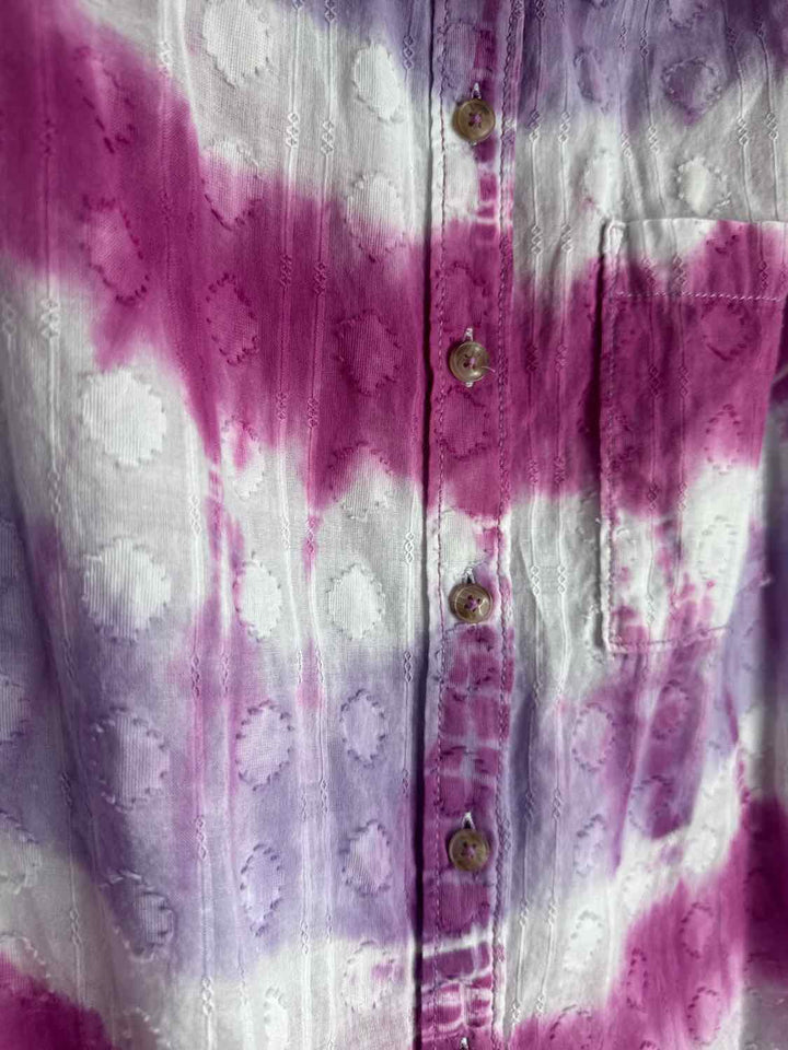 Pilcro Size S Pink Button Down Tye Dye long sleeve top