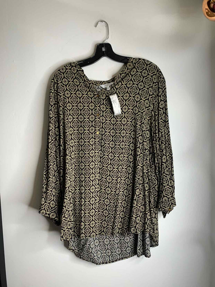 Coral Bay Women Size 2X Black long sleeve top