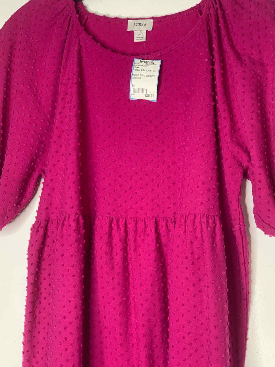 Women Size M J Crew Hot Pink short sleeve