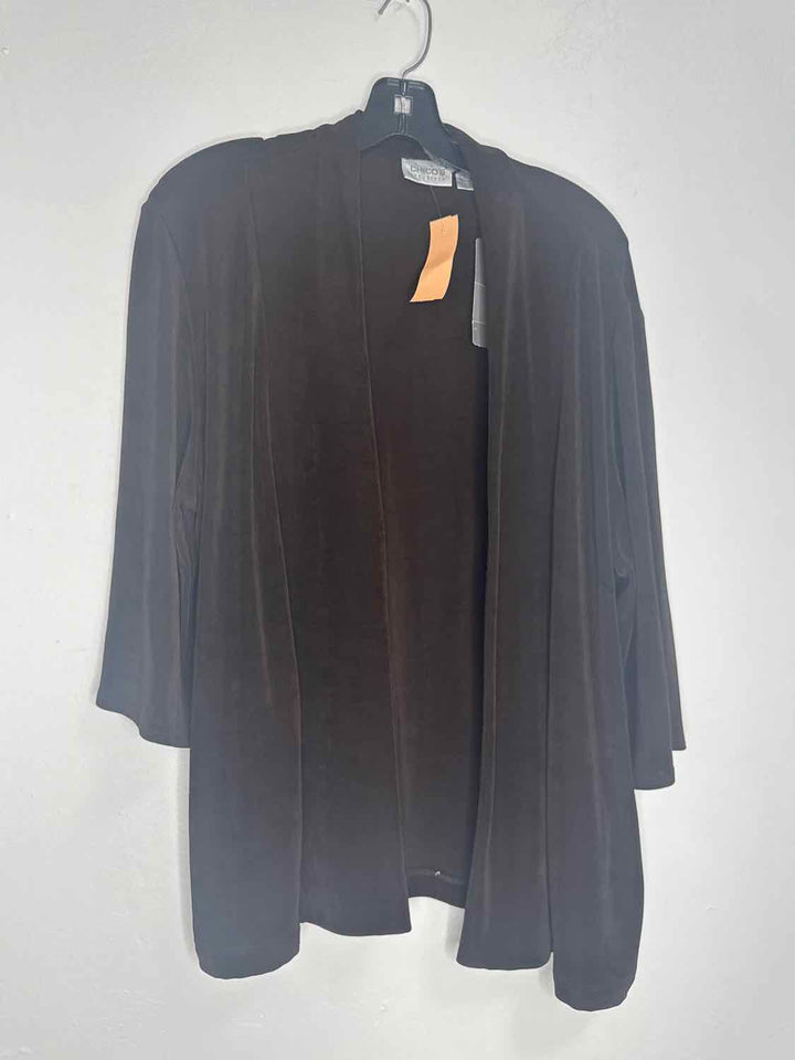 Chicos Size 3 Brown NWT Solid cardigan