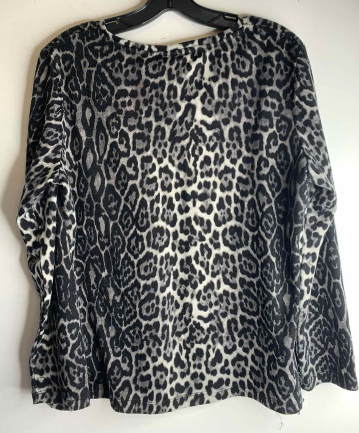 Chicos Women Size 2 Black long sleeve top