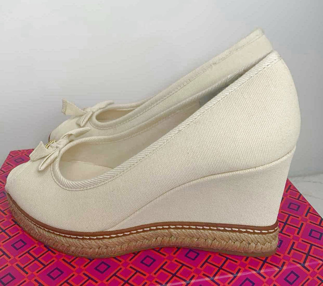 Tory Burch Ivory W Shoe Size 9.5 wedge