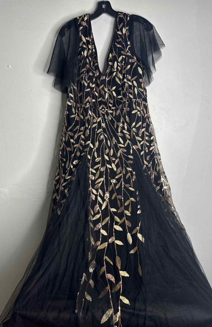 Ever Pretty Size 3X Black and Gold formal dress