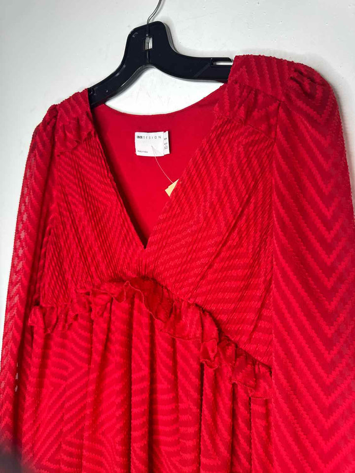 Women Size 6 Asos Red long sleeve dress