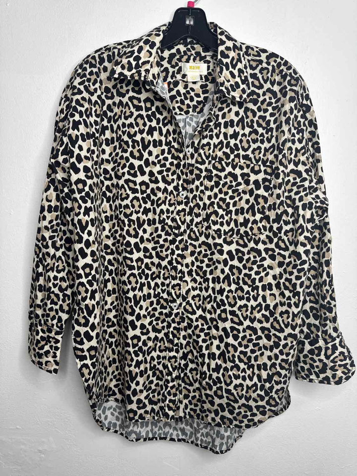 Maeve Size S Animal Print Button Down long sleeve top