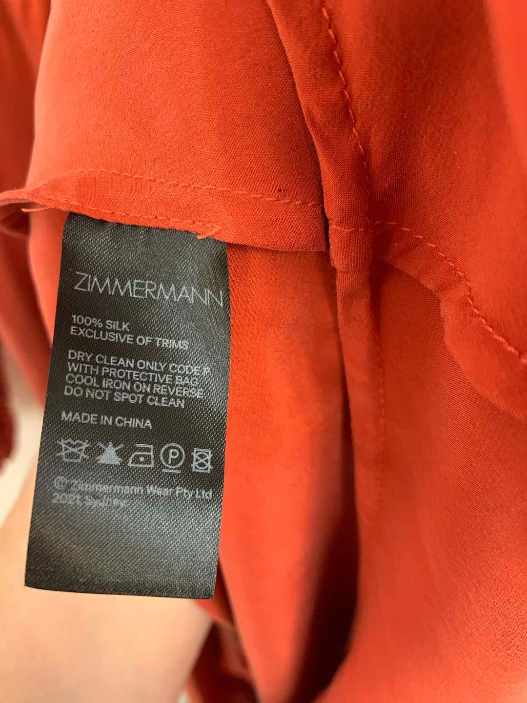 Zimmermann Size 1 Rust long sleeve dress