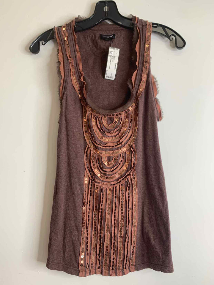 Deletta Women Size S Brown sleeveless