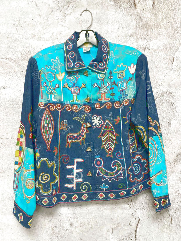 Sandy Starkman Size L Teal jacket