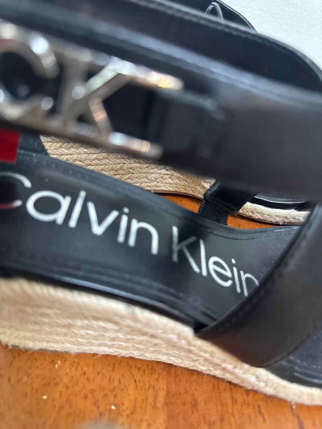 Calvin Klein Black W Shoe Size 9 medium sandal