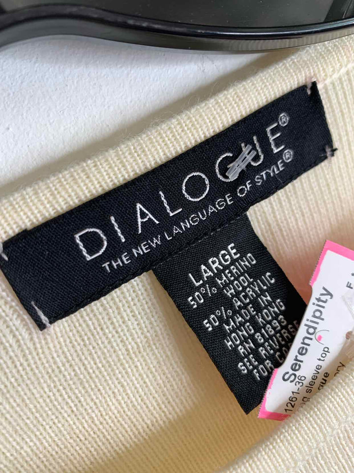 Dialogue Women Size L Ivory long sleeve top