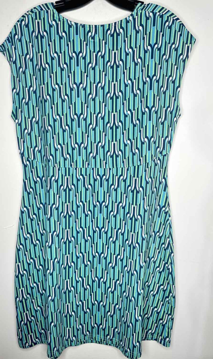 Women Size L title nine Teal sleeveless dress